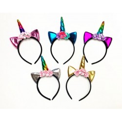 CTR1030-METALIC UNICORN HEADBAND